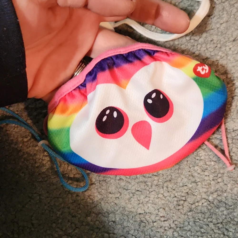 Young childs face masks 7 owl husky ty white